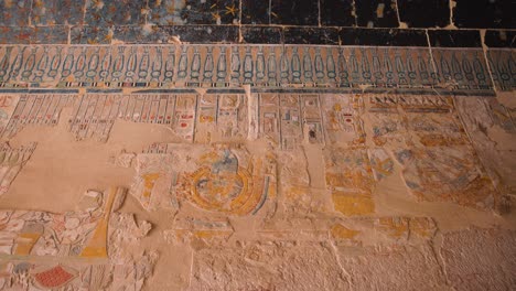 Ancient-hieroglyphics-along-a-temple-wall