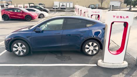 Cars-charging-at-a-Tesla-Supercharger