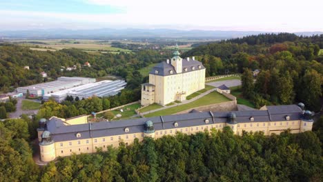 A-Thorough-View-of-Fulnek-Castle-in-the-Czech-Republic---Aerial-Drone-Shot