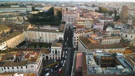 Forward-Drone-Shot-Over-Downtown-Rome,-Italy