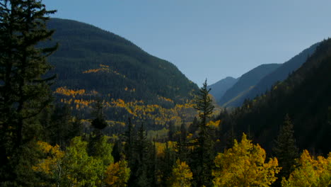 Independence-Pass-Devils-punchbowl-Roaring-Fork-river-Colorado-summer-fall-autumn-aerial-drone-cinematic-Aspen-Snowmass-Ashcroft-golden-hour-bluesky-Telluride-Kebler-Crested-Butte-parallax-upward