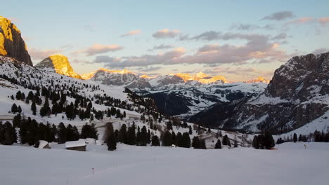 Drone-takeoff-into-the-Dolomite-mountains-at-golden-hour