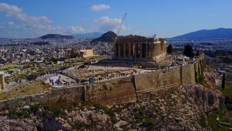 Die-Antiken-Ruinen-Der-Akropolis-In-Athen,-Griechenland