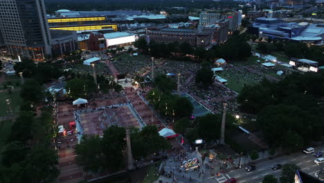 Aerial-view-of-people-on-evening-event-in-Olympic-park