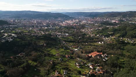 Lush-Ourense-Overlook-from-Santomé,-Spain---aerial