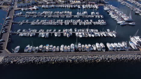 Boats-anchored-in-Ajaccio-marina-on-sunny-day