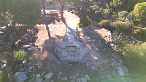 Aerial-pull-shot-reveals-Andalusian-green-woodland-environment-Sierra-de-Andujar