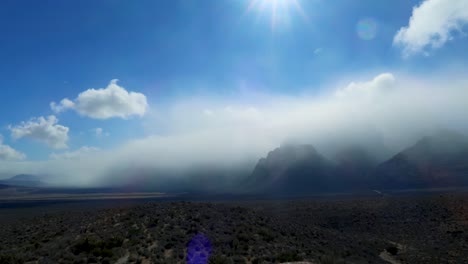 Timelapse-of-winter-clouds-over-a-desert-landscape-in-the-daytime
