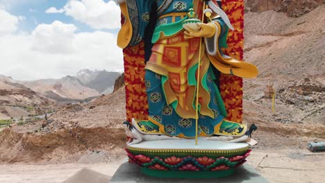 Statue-of-Guru-Padmasambhava-located-in-Ladakh,-INDIA