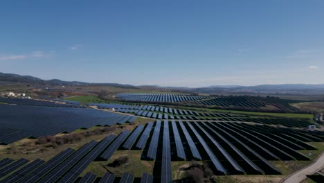 Vast-Portuguese-Solar-Farm-Harnessing-Sunlight---aerial-flyover-reveal