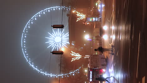 Budapest-Eye---Ferris-Wheel-of-Budapest-At-Night-Seen-From-Andrassy-Avenue-In-Hungary
