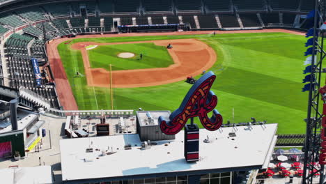 Aerial-timelapse-shot-of-maintenance-of-baseball-field