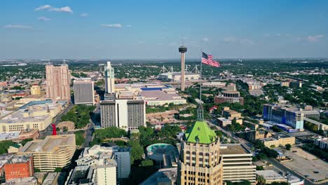 Stars-and-Stripes-flag-flying-proudly-atop-the-Tower-Life-Building-in-San-Antonio