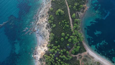 Cabo-Sithonia:-Material-De-Archivo-Aéreo-De-La-Impresionante-Costa-De-Chalidiki,-Grecia