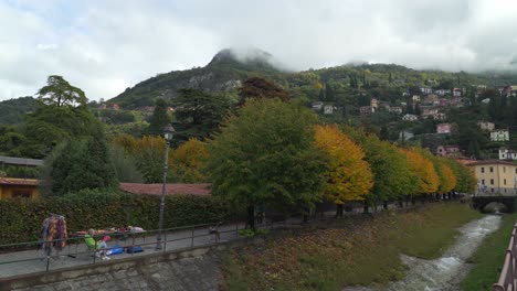 Autumn-Season-Paints-Tree-Leaves-with-Golden-Colour-in-Varenna-Town-of-lake-Como