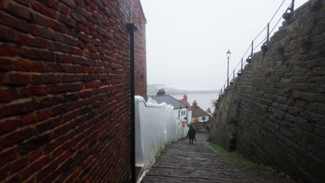 People-walking-along-the-quite-streets-of-Whitby-a-sleepy-fishing-village-on-the-Yorkshire-coast-of-England