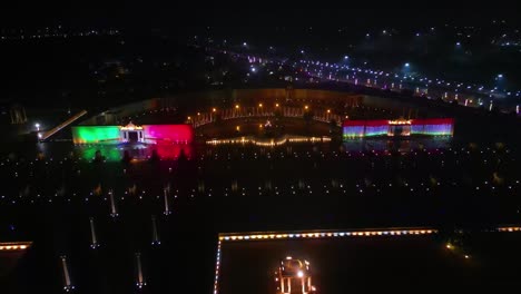 Aerial-view-of-1090-Chauraha-Gomti-Nagar,-DR-AMBEDKAR-DWAR,-Lucknow-metro-and-Lucknow-charbagh-railway-station-and-Lucknow-city