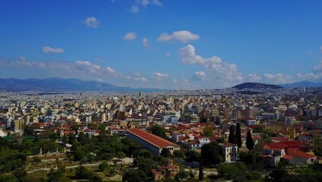 Stadt-Athen-Aus-Einer-Luftaufnahme-Einer-Drohne-In-Der-Nähe-Des-Akropolis-Denkmals,-Griechenland