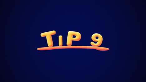 Tip-9-Wobbly-gold-yellow-text-Animation-pop-up-effect-on-a-dark-blue-background-with-texture