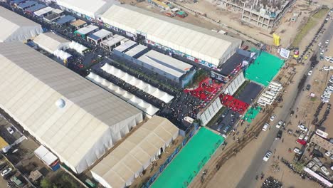 Rajkot-aerial-drone-view-industrial-EXPO-Many-people-and-tourists-are-going-to-see-the-expo