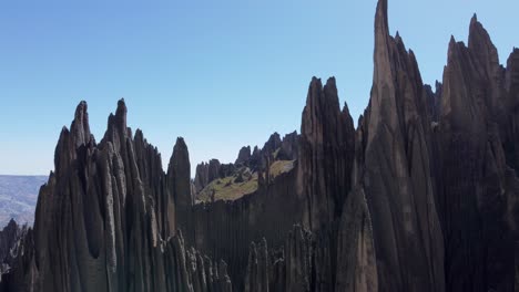 Rotating-aerial-of-Valle-de-las-Animas-eroded-rock-spires-in-Bolivia