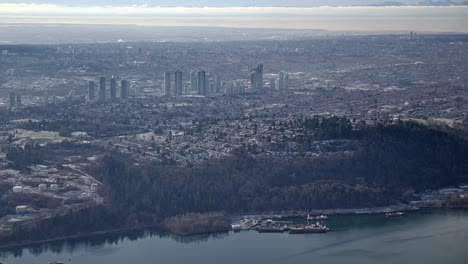 Willingdon-Heights,-Burnaby,-BC-Wide-Urban-Aerial-View---Overcast-Day