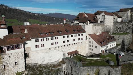 Aarburg-Aargau-Suiza-Castillo-Atracción-Turística-Aérea