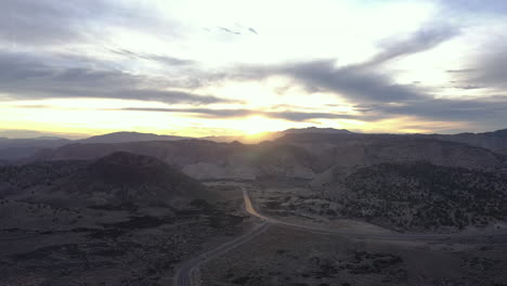 Santa-Clara-Volcano-in-Utah,-drone-sideways-flight-at-sunset