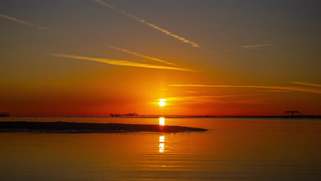 Orange-Sunrise-over-sea-water-beautiful-hopeful-exotic-start-of-the-day