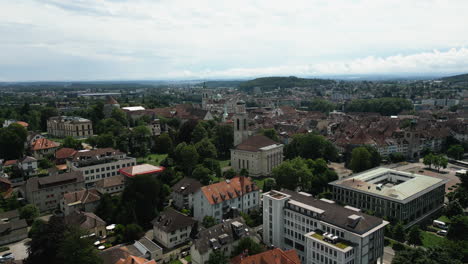 Aerial-of-a-small-town-in-Switzerland