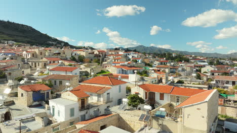 Cyprian-Neighborhood-with-Buildings-and-homes-in-Lefkara-at-sunny-day,-Cyprus