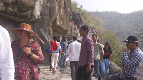 Tourists-at-Ajanta-Caves-rock-cut-Buddhist-cave-monuments