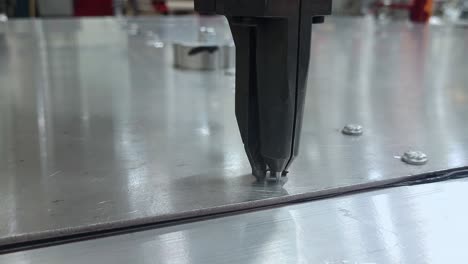 Manufacturing-operation-call-Flow-Drill-Screws,-close-up-view