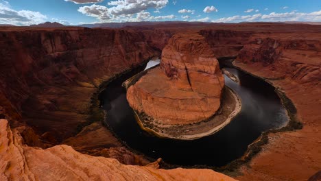 Curva-De-Herradura,-Pintoresco-Cañón-De-La-Curva-Del-Río-En-El-Río-Colorado,-Cerca-Del-Famoso-Gran-Cañón,-Arizona