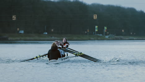 Girls-Rowing-on-the-Bosbaan-in-Amsterdam-in-Slow-Motion