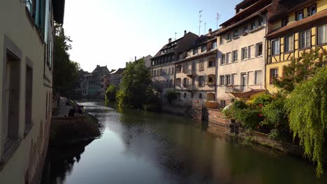 At-Petite-France,-the-river-Ill-splits-up-into-a-number-of-channels-that-cascade-through-an-area-that-was,-in-the-Middle-Ages,-home-to-the-city's-tanners,-millers-and-fishermen