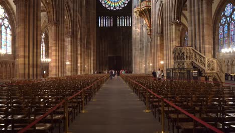 Visitors-Of-Cathedral-of-Our-Lady-of-Strasbourg-Walking-Inside