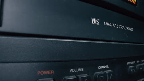 VHS-Tape-pushed-into-Vintage-VCR