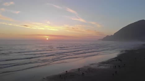 Antena-De-La-Costa-De-Oregon-Al-Atardecer