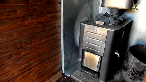 Old-Harvia-heater-in-old-sauna-room