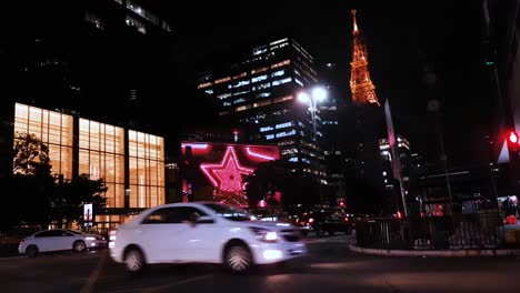 Centro-De-Sao-Paulo,-Brasil-De-Noche