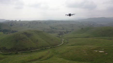 Aerial-View-of-Drone-Flying-through-mountains