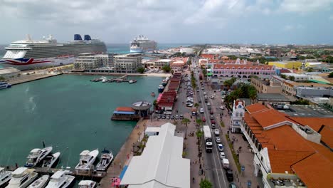 Hafengebiet-Oranjestad-Aruba-Luft-Schieben-In