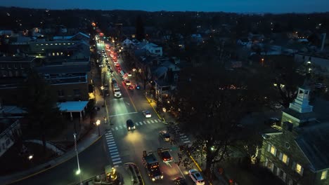 Small-American-town-at-night