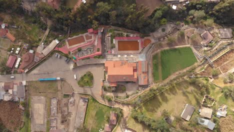 Hotsprings-in-huaraz,-peru,-Monterey-natural-healing-waters,-public-and-turistic-place,-panoramic-shot