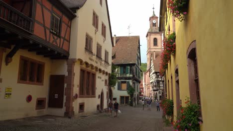 Der-Wein-Aus-Riquewihr-Im-Elsass-Ist-Weltberühmt-Und-Es-Gibt-Eine-Elsässische-Weinstraße,-Auf-Der-Man-Viele-Lokale-Sorten-Probieren-Kann.