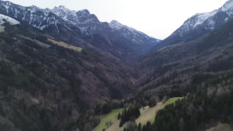 Winter-Bergwald-Schneelandschaft---Drohne-Fliegen-4k