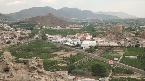 Vista-Del-Paisaje-Rural-Español-En-La-Región-De-Murcia,-Estática,-ángulo-Alto,-Día