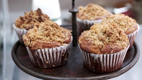 Freshly-baked-wholewheat-muffins-on-display-in-a-bakery