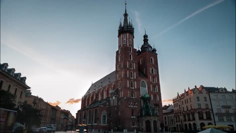 Colourful-sunrise-above-Krakow's-Church-of-St